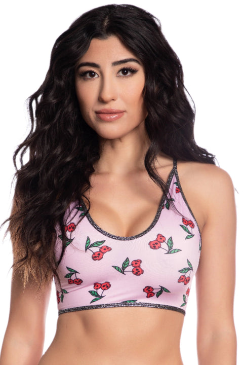 Cherries stripper crop top, Cherries dance top, Cherries crop top