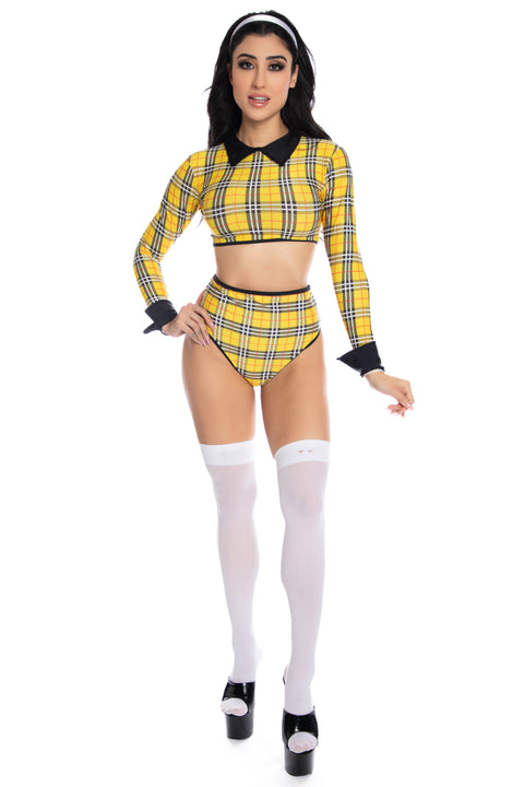 Sexy yellow school girl costume, Sexy clueless costume, Sexy school girl set