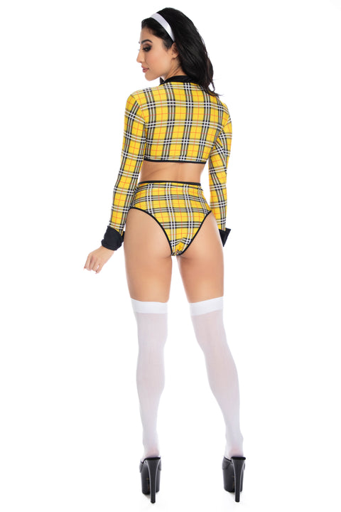 Sexy yellow school girl costume, Sexy clueless costume, Sexy school girl set
