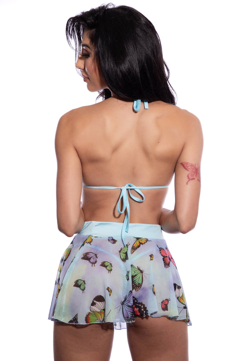 Butterfly stripper bikini set, Butterfly dance set, Butterfly bikini and skirt set