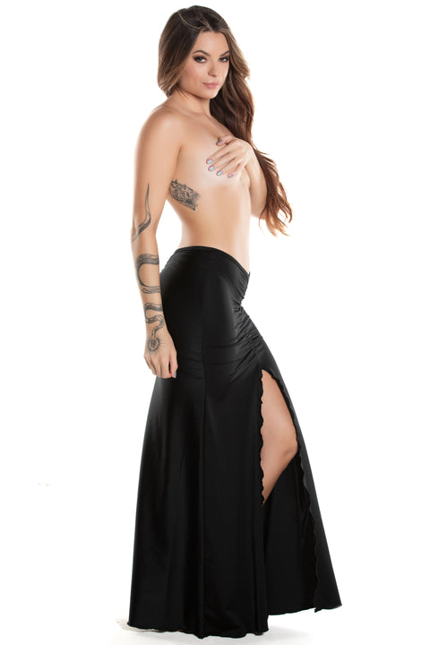 7001-01 Lycra Long Scrunch Skirt
